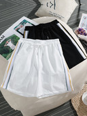 Sieviešu sporta šorti ar augstu vidukli un apmalēm