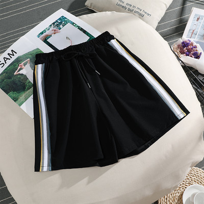 Sieviešu sporta šorti ar augstu vidukli un apmalēm