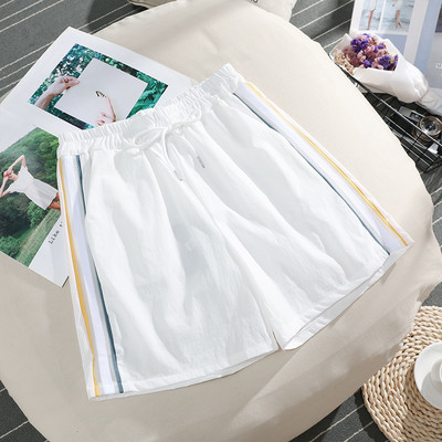 Sieviešu sporta šorti ar augstu vidukli un apmalēm