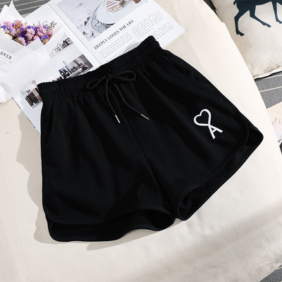 Pantaloni scurti de dama cu broderie si cravate