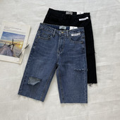 Blugi de dama cu talie inalta si lungime 3/4