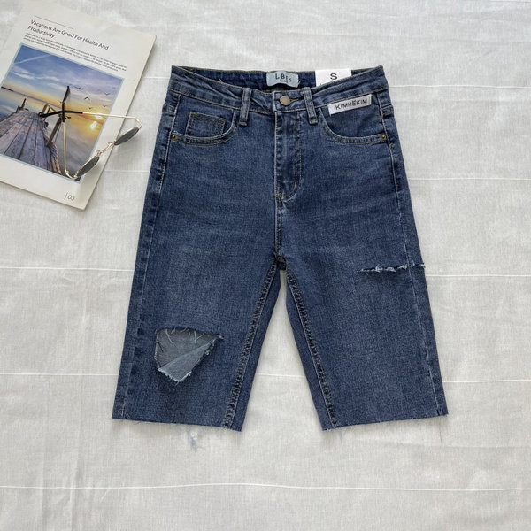 Blugi de dama cu talie inalta si lungime 3/4