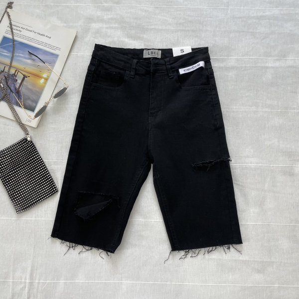 Blugi de dama cu talie inalta si lungime 3/4