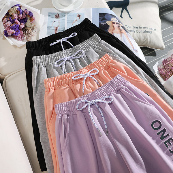 Дамски спортни панталони 3/4 дължина с връзки