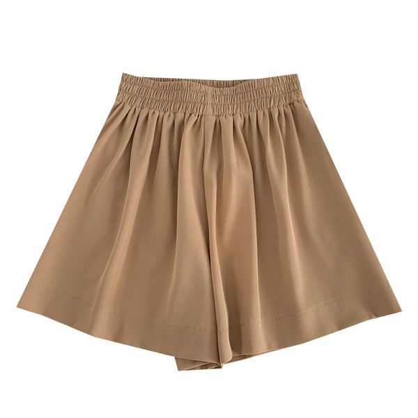 Jauna modeļa vasaras platas sieviešu bikses ar elastīgu jostasvietu