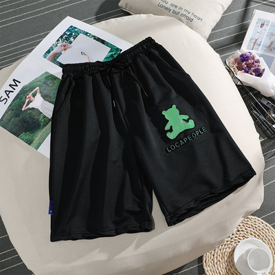Pantaloni sport dama lungime 3/4 cu inscriptie si cravate