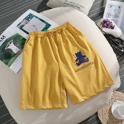 Pantaloni sport dama lungime 3/4 cu inscriptie si cravate