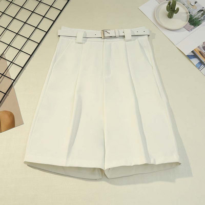 Ikdienas sieviešu šorti ar augstu vidukli un jostu