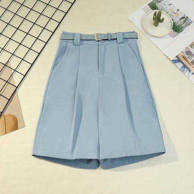 Ikdienas sieviešu šorti ar augstu vidukli un jostu