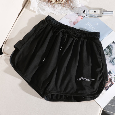 Pantaloni scurti sport de damă cu cravate și inscripție