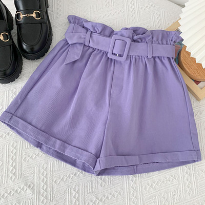 Pantaloni scurți moderni cu curea și talie înaltă - mai multe culori