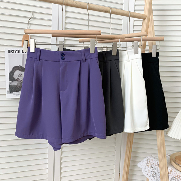 Pantaloni scurți de vară de damă cu talie înaltă