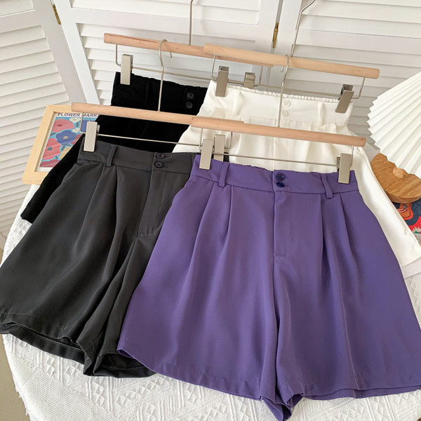 Pantaloni scurți de vară de damă cu talie înaltă