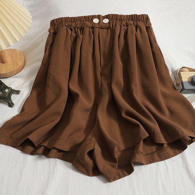 Pantaloni scurti de dama cu talie elastica si nasturi