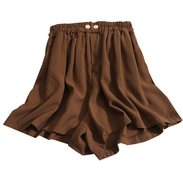 Pantaloni scurti de dama cu talie elastica si nasturi