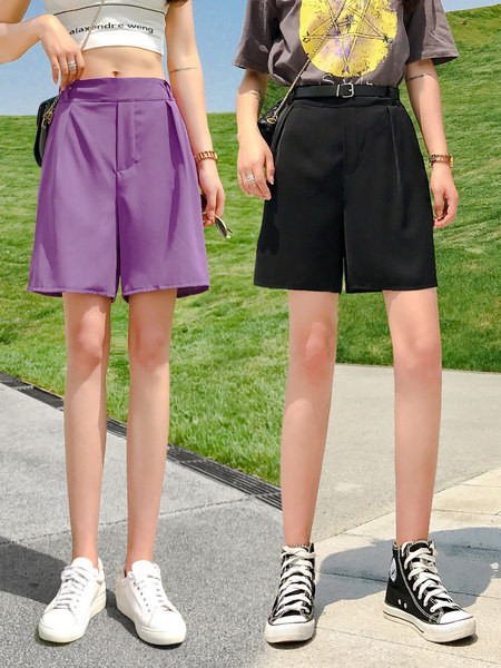 Pantaloni eleganti de dama, lungime 3/4, cu talie inalta