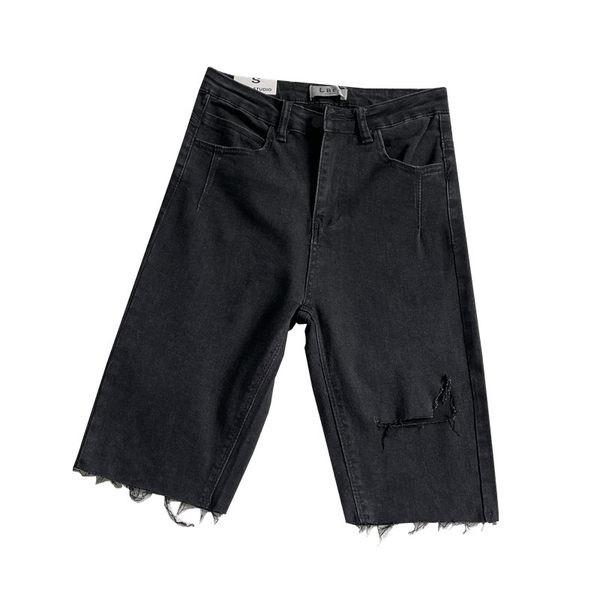 Blugi scurti cu motiv rupt și buzunare