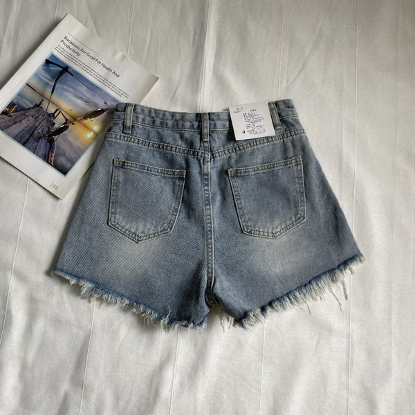 Blugi scurti de dama cu talie inalta si linie A