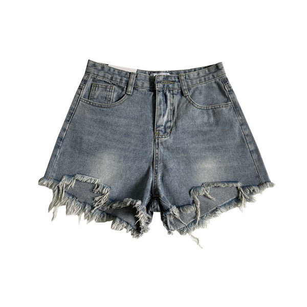 Blugi scurti de dama cu talie inalta si linie A