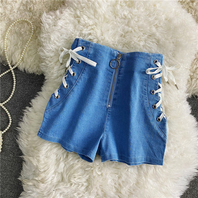 Pantaloni scurți cu cravate și fermoar