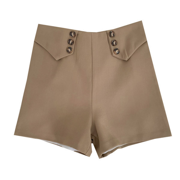 Jauns sieviešu šortu modelis - ar pogām un augstu vidukli