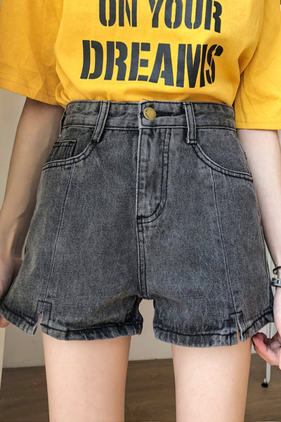 Дамски деним ежедневни къси панталони с висока талия