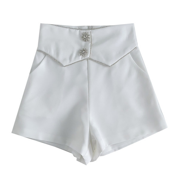 Mūsdienīgi sieviešu šorti ar augstu vidukli - balti un melni