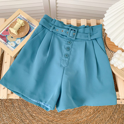 Ikdienas vasaras šorti ar jostiņu un pogām