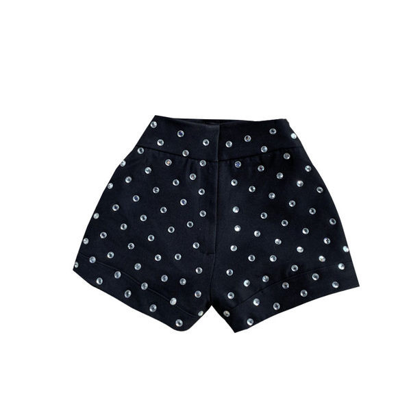 Sieviešu šorti ar akmeņiem un augstu vidukli