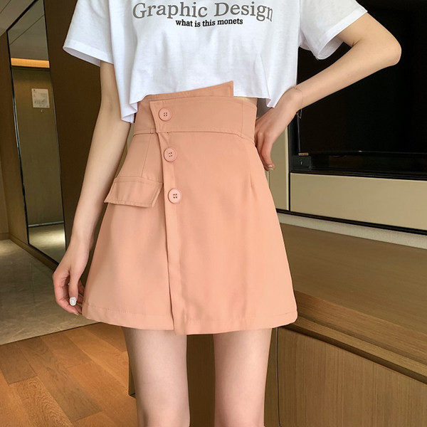 Elegantne ženske hlače s visokim strukom i širokim modelom gumba