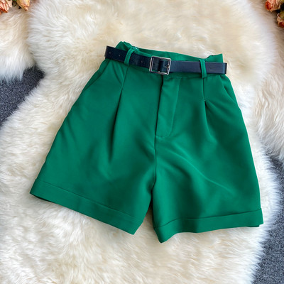 Model nou de pantaloni de dama monocolor cu curea