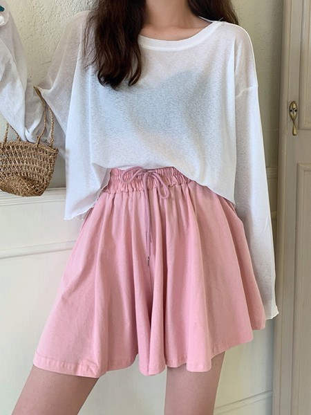 Pantaloni scurți casual dama model lat cu cravate