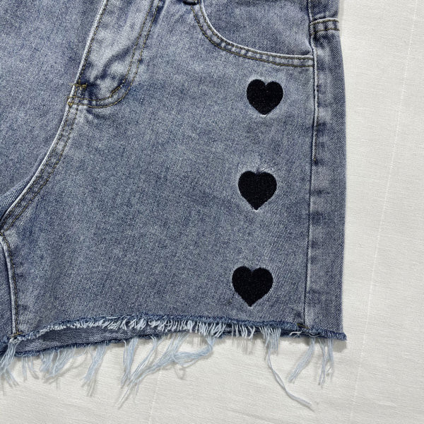 Blugi scurti casual cu broderie