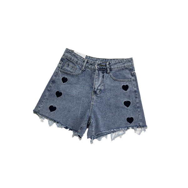 Blugi scurti casual cu broderie