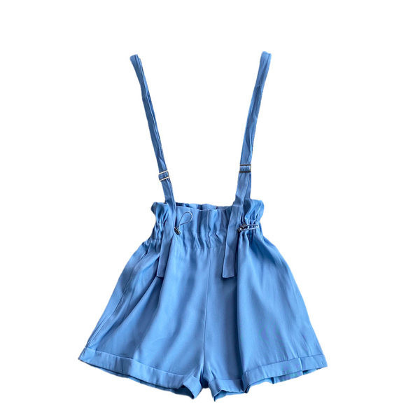 Jauns sieviešu šortu modelis ar bikšturiem zilā krāsā