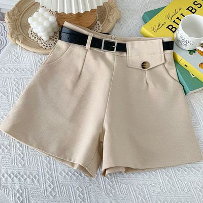 Ikdienas vasaras šorti ar jostu un augstu vidukli