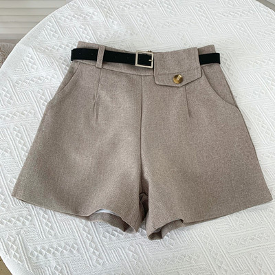 Ikdienas vasaras šorti ar jostu un augstu vidukli