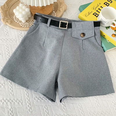 Ikdienas vasaras šorti ar jostu un augstu vidukli