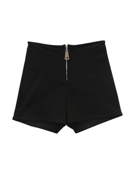 Pantaloni scurți de damă actuali cu fermoar și talie înaltă