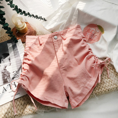 Pantaloni scurți casual cu cravate și talie înaltă în patru culori