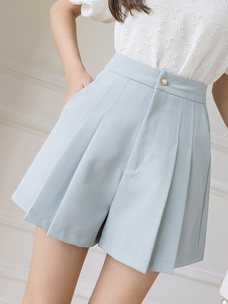 Sieviešu kroku šorti ar augstu vidukli un kabatām