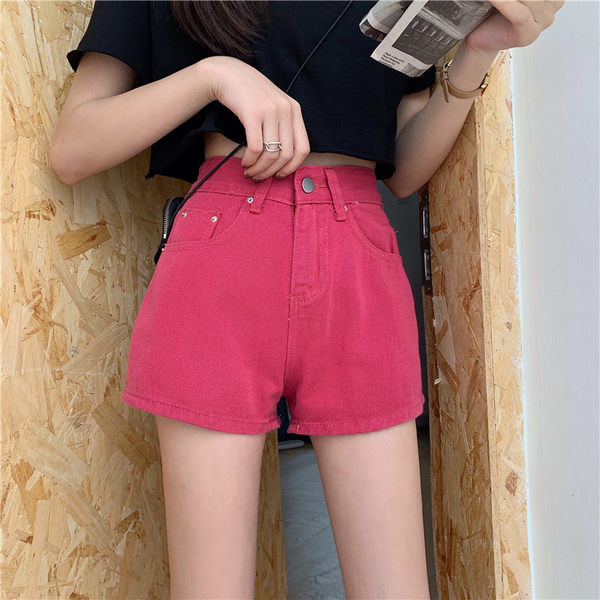 Sieviešu moderni šorti ar augstu vidukli un kabatām