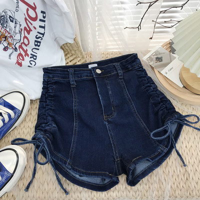 Blugi scurti de dama cu sireturi si nasturi