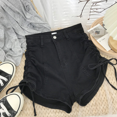 Blugi scurti de dama cu sireturi si nasturi