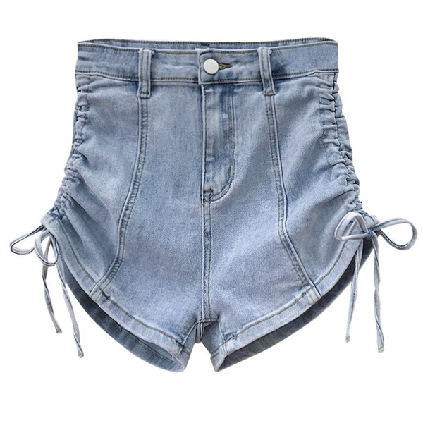 Blugi scurti de dama cu sireturi si nasturi