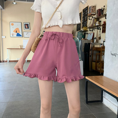 Pantaloni scurți casual dama cu cravate si talie inalta