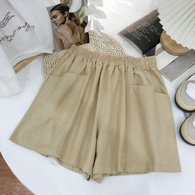 Pantaloni casual cu buzunare si talie elastica