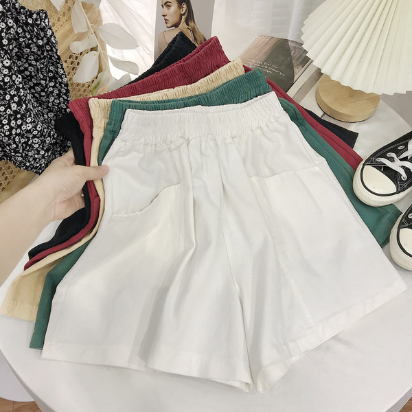 Pantaloni casual cu buzunare si talie elastica