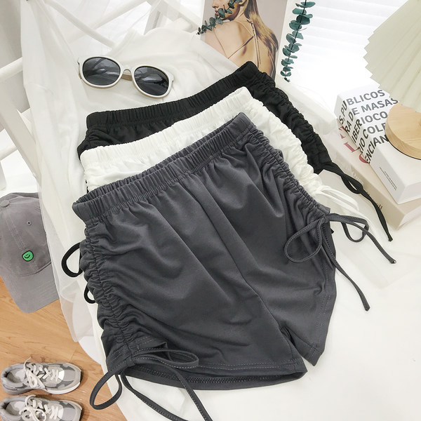 Pantaloni casual cu cravate si talie elastica