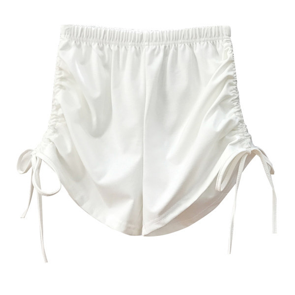 Pantaloni casual cu cravate si talie elastica